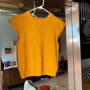 Mustard Yellow Knit Sleeveless Sweater